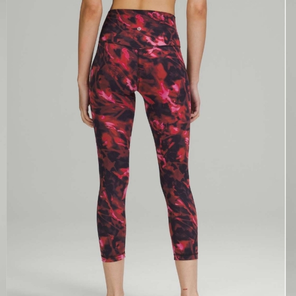 SOLD Sz 8 Lululemon Align High-Rise Crop 25" Intensity Pink Blossom Multi Nulu. - Picture 4 of 9